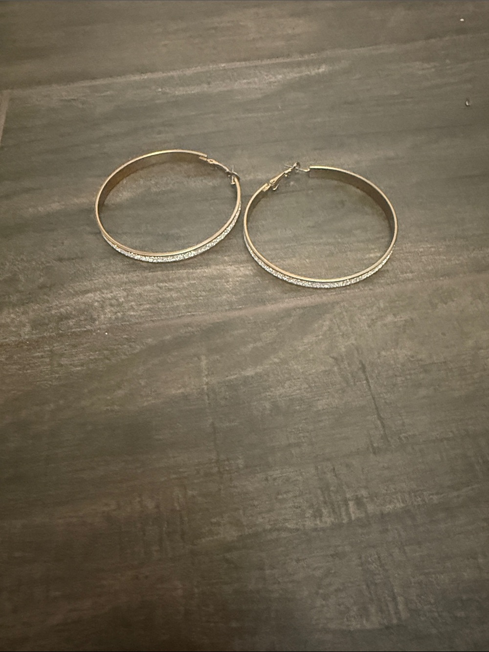 Gold-Tone Glitter Hoop Earrings - Women's Fashion Jewelry